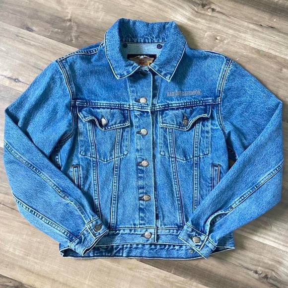 VTG HARLEY DAVIDSON denim winter jacket - Picture 2 of 8